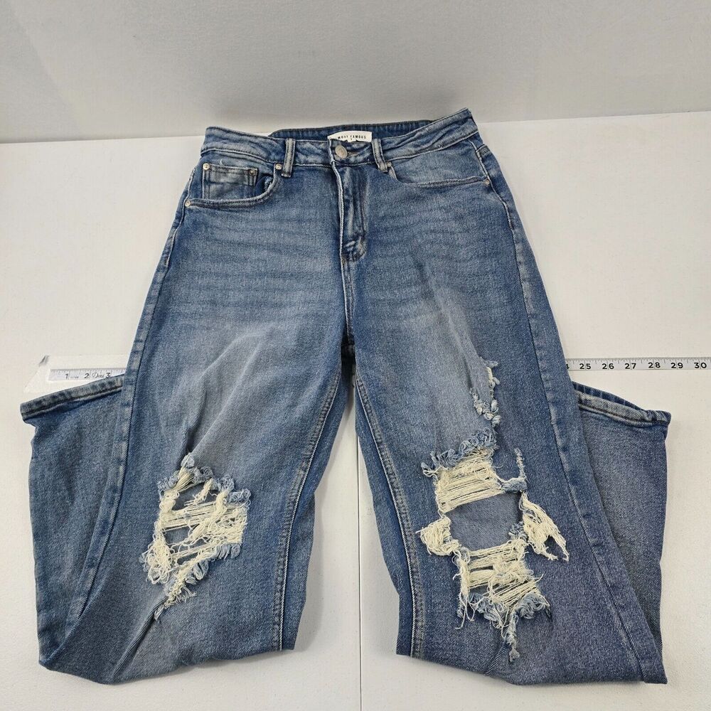 Almost Famous Women's Blue Denim Jeans Size‎ 7 - Style MCPT28X-KA 4092 straight